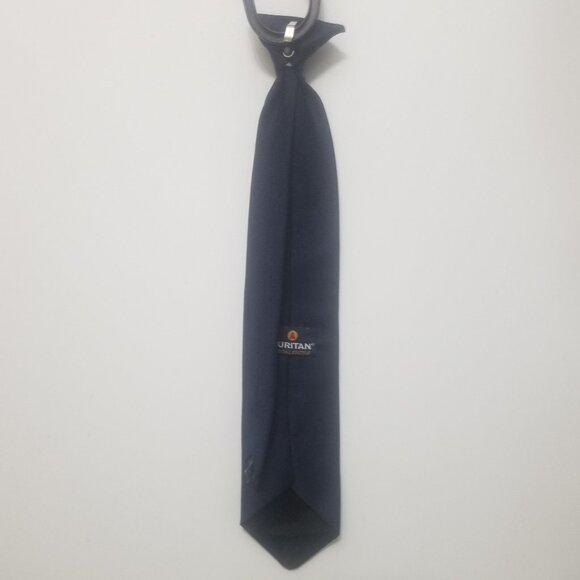 navy blue Puritan Special Edition men's polyester clip on tie - Picture 2 of 6